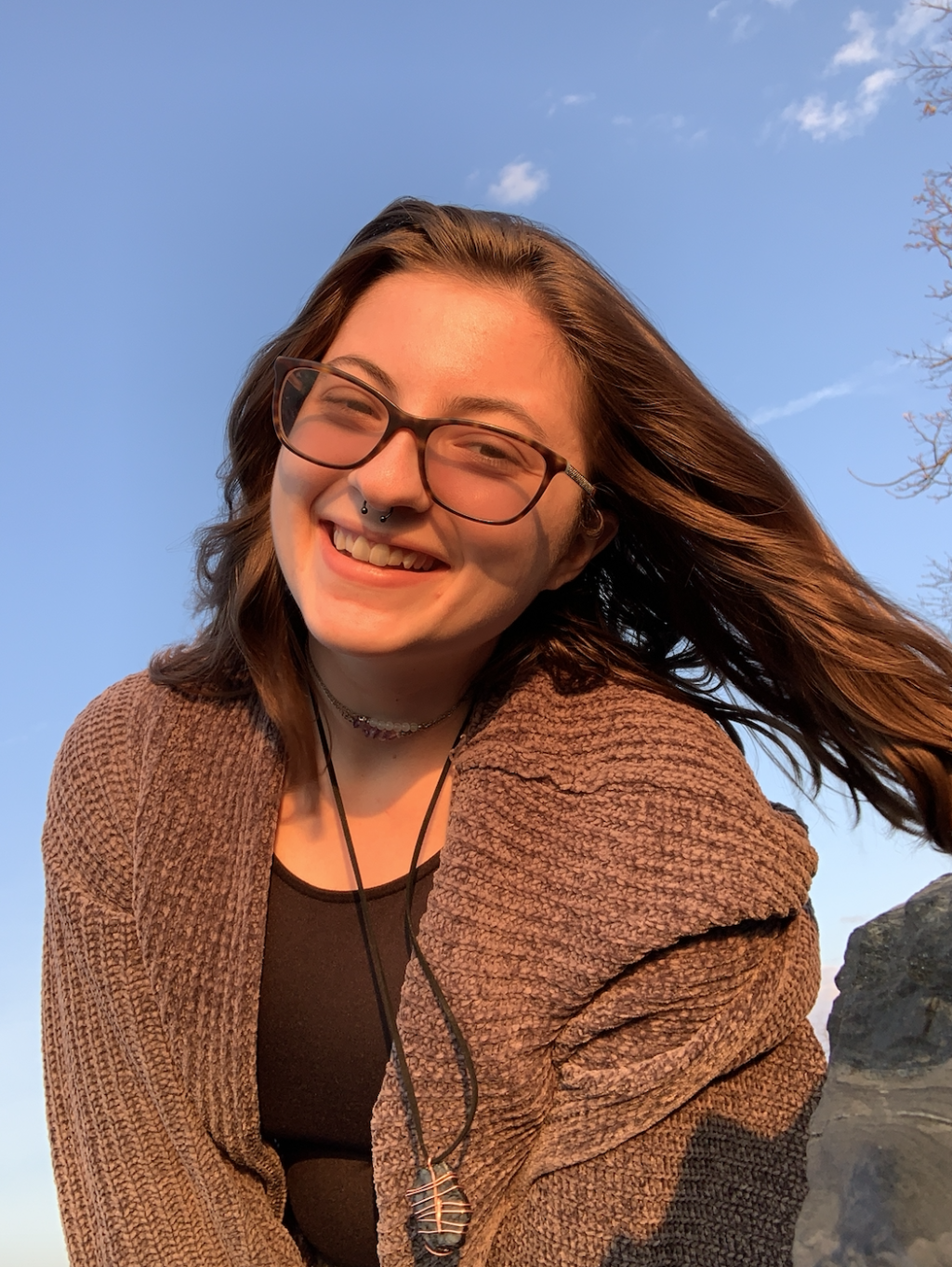 Photo of woman smiling, student Tessa Rock