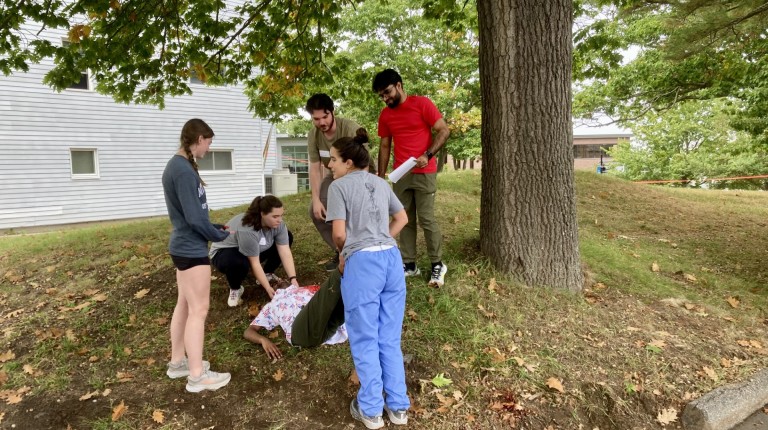 Students participated in a mock mass casualty incident.