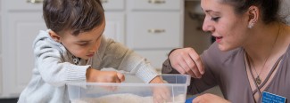 ot student working with young child