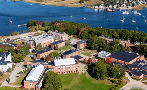 aerial picture of u n e's biddeford campus