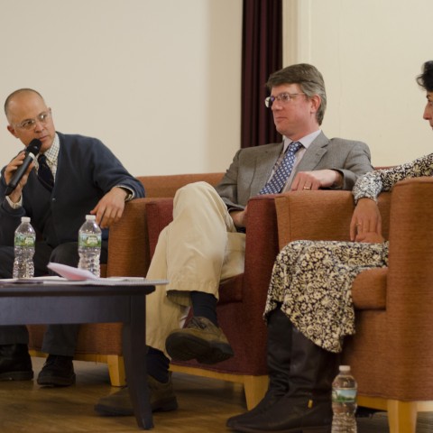 Geoff Ganter, Rob Anderson and Stacey Thieme participate in a panel discussion about aging and the brain